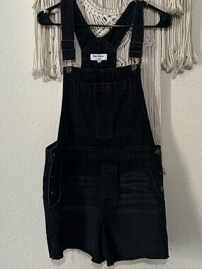 Juicy Couture Black Short Overalls with Front Bib